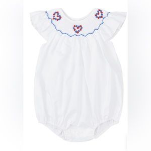 Fantaisie Kids Patriotic Smocked Bubble One Piece Baby Girl 6 Months